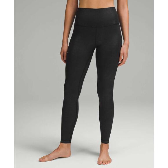 LULULEMON Align Ribbed High-Rise Pant 28" Shine Size 4 Black - Picture 2 of 9